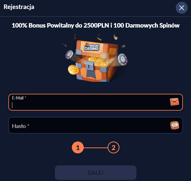 Bison Casino logowanie